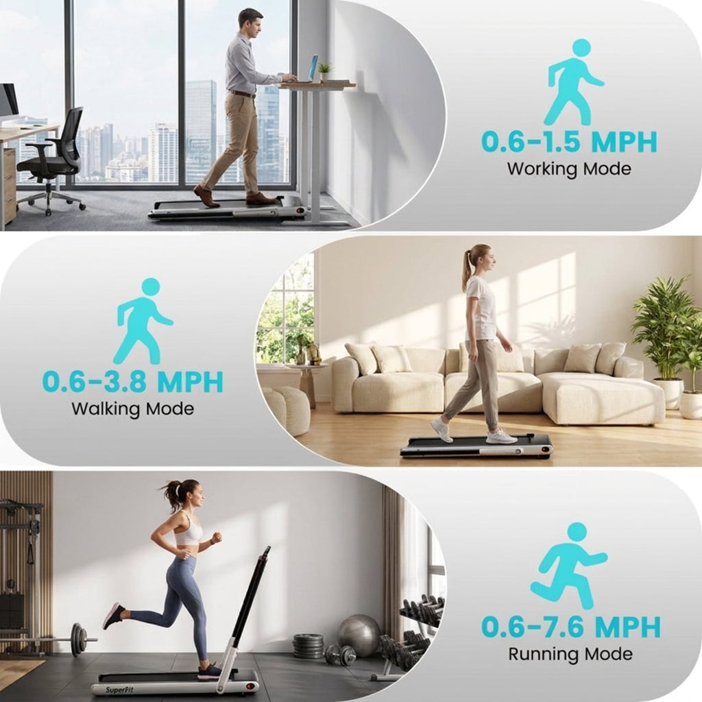 Airfind Walking Treadmill for Home with Adjustable 0.6-8 MPH Speed and Shock-Absorbing Belt Plus USB Port and Transport Wheels to Serve as a Quiet Folding Walking Pad, Silver