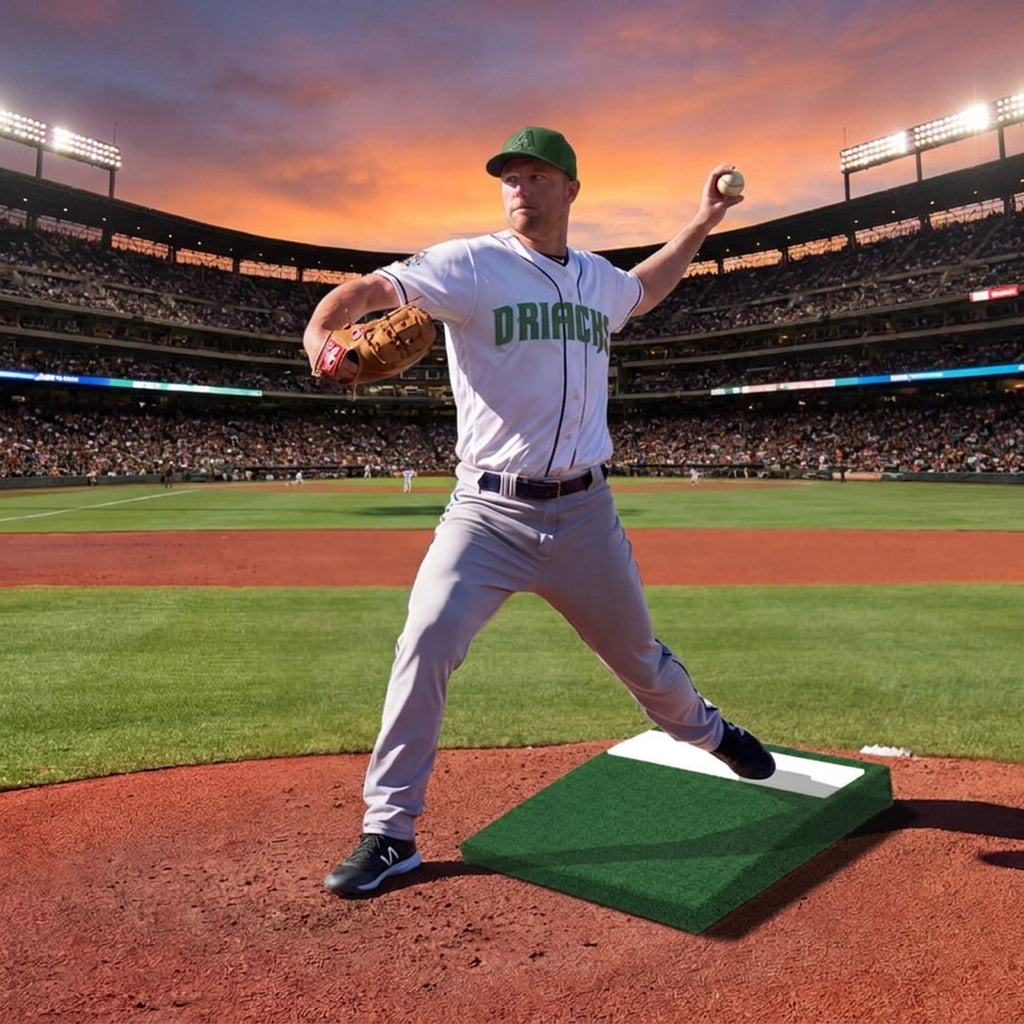 Airfind Portable Pitching Mound with EVA Plate, Synthetic Turf and Carry Handle for Backyard Practice