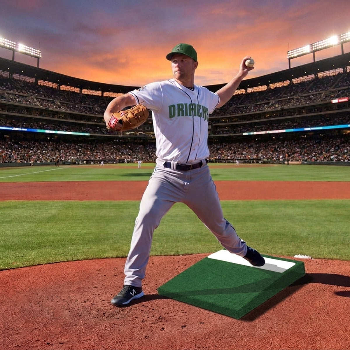 Airfind Portable Pitching Mound with EVA Plate, Synthetic Turf and Carry Handle for Backyard Practice