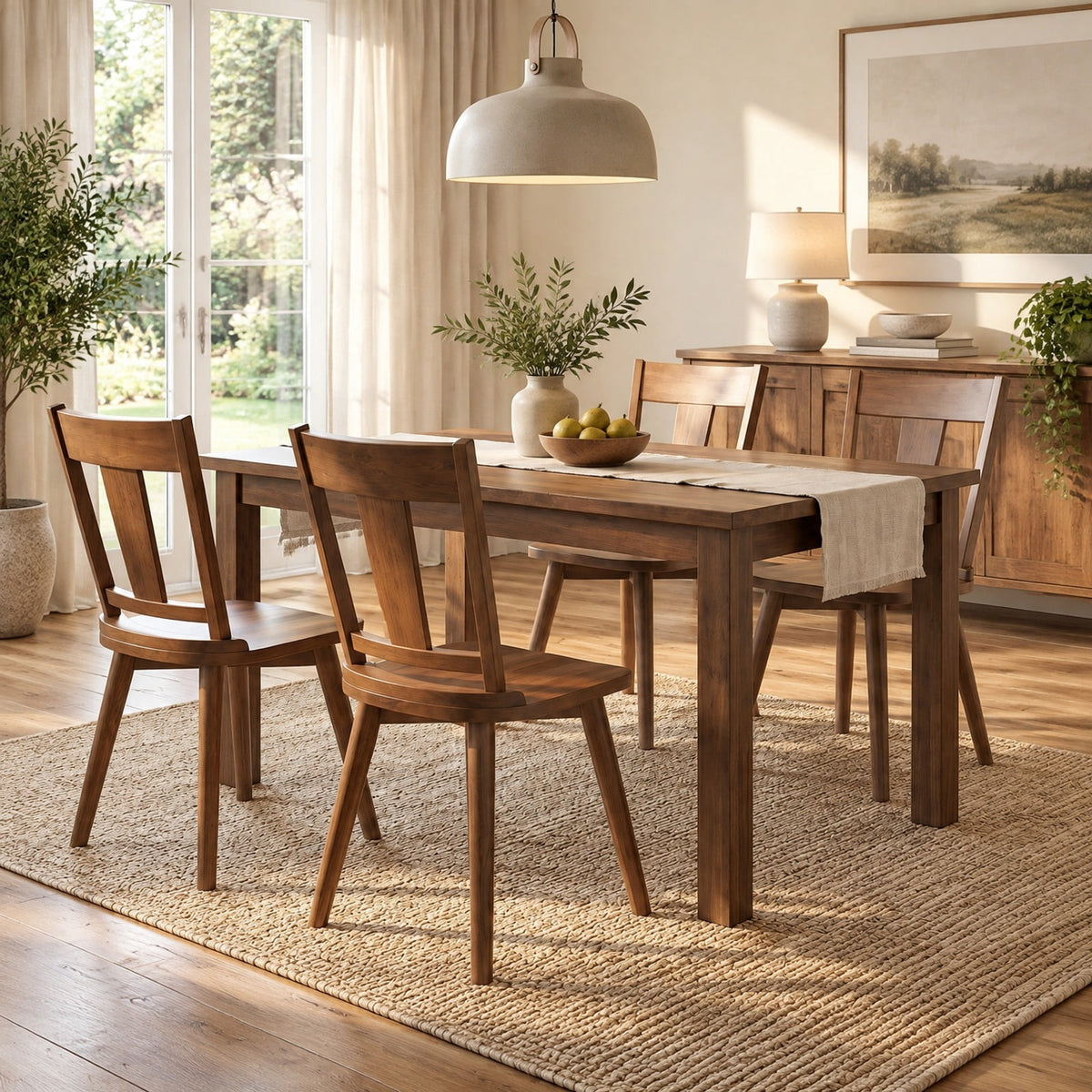 Airfind Dining Chairs Set of 4 with Solid Wood Backrest for Kitchen Dining Room, 400 lbs Capacity, Rubber Wood Frame, Unspecified