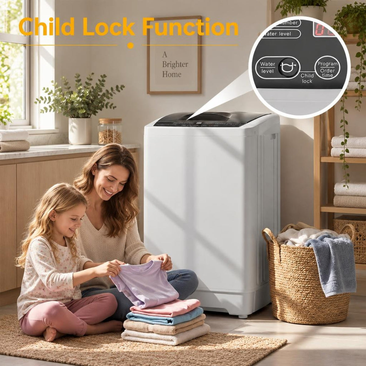Airfind 9.93 lbs Full Automatic Washing Machine with 8 Preset Programs, Stainless Steel PP Frame, Gray