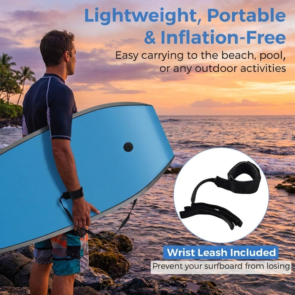 Airfind 41 Boogie Board with Geometric Drift Graphic Deck ¡ª EPS Core, XPE Top, HDPE Slick Bottom, Crescent Tail, Coiled Wrist Leash