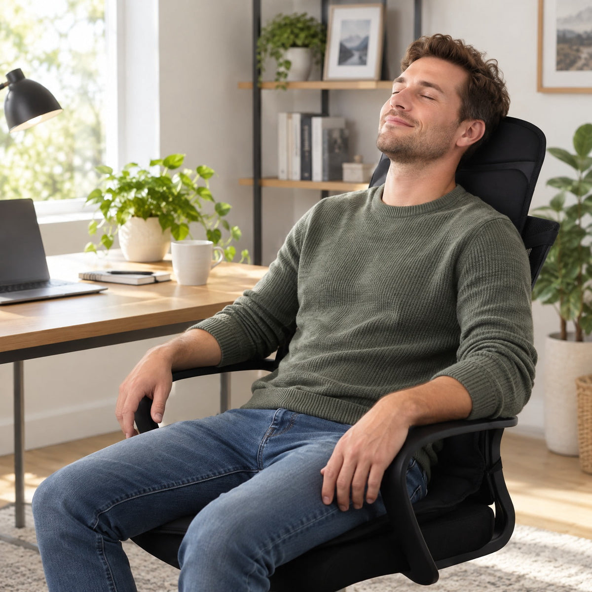 Airfind Back Massager Seat Cushion with Heat and 10 Vibration Motors for Pain Relief, Sponge Polyester Frame, 41.34 x 19.69 x 1.38 Footprint