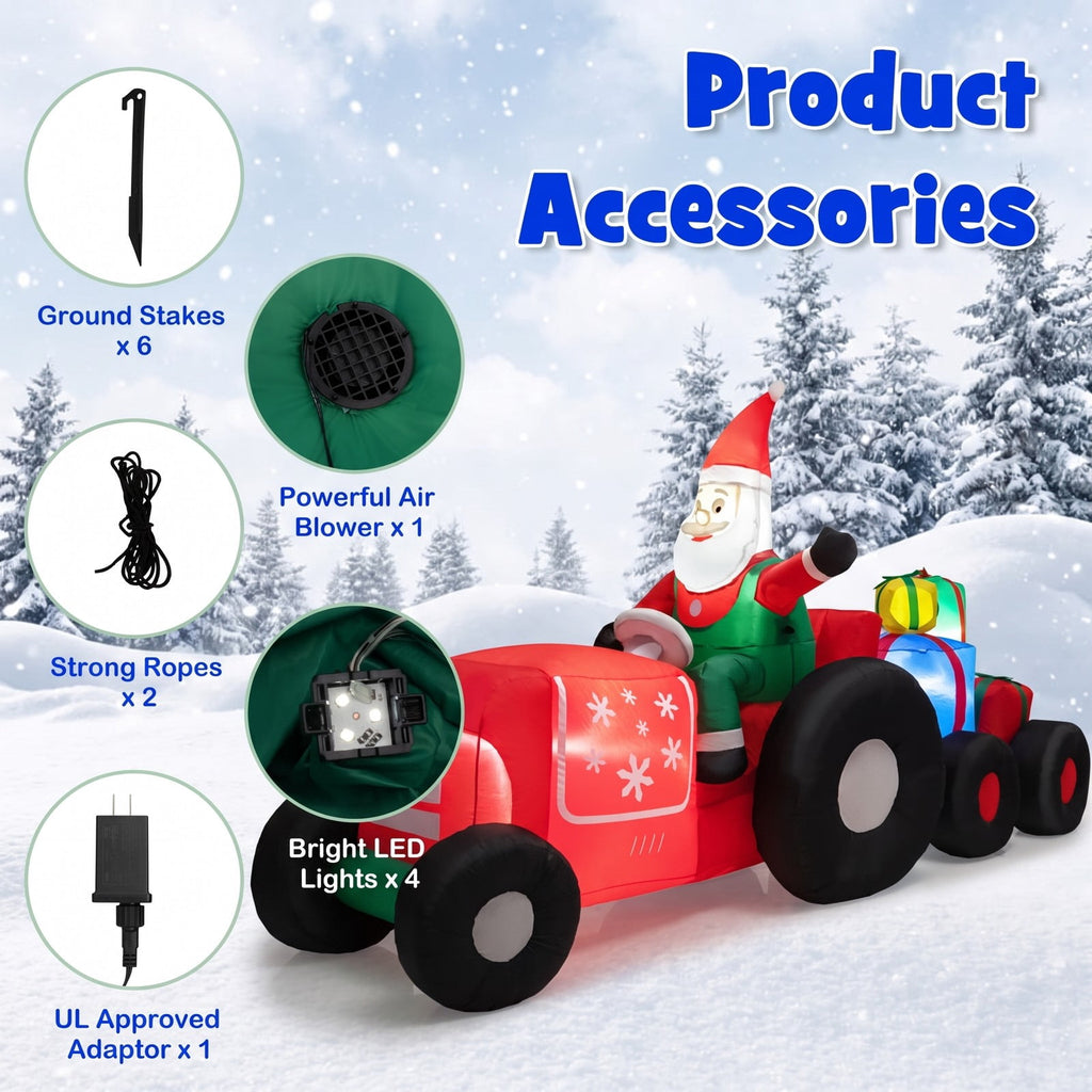 Airfind 9 Feet Long Christmas Inflatables Santa Claus Decoration with Gifts, Polyester, 9 x 3 x 5, As picture shows for Home, Patio and Everyday