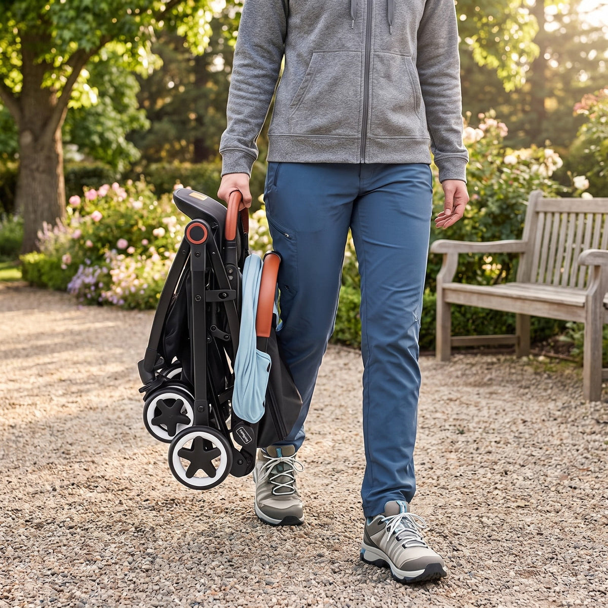 Airfind Lightweight Aluminium Frame Baby Stroller with Net, Aluminium Alloy Iron Fabric Frame, for 0-3 years old, 28.5 x 20.5 x 38 Footprint