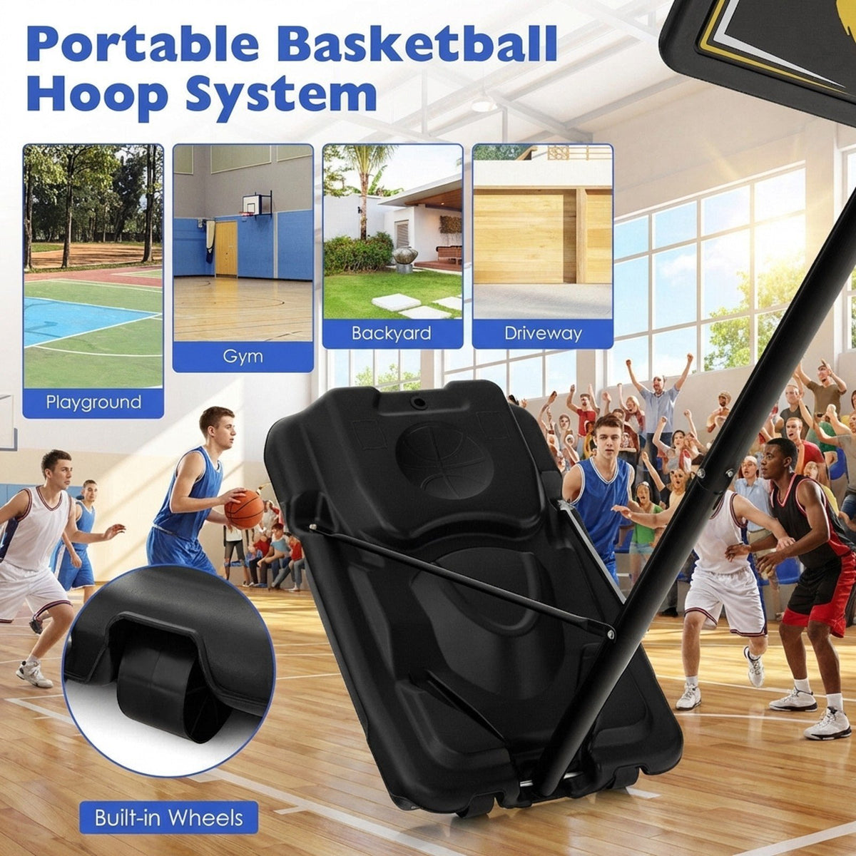 Airfind Portable Basketball Hoop System 4.25-10 Ft Adjustable