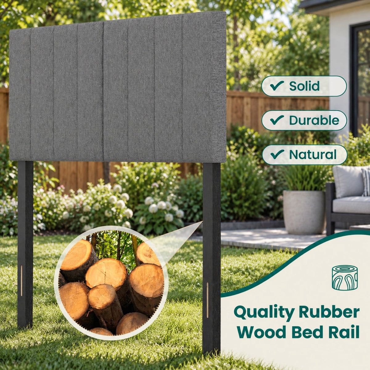 Airfind Linen Upholstered Headboard with Solid Wood Legs and Adjustable Width, Linen Fabric Sponge Rubber Wood MDF Frame, 64 x 3 x 45.5 Footprint