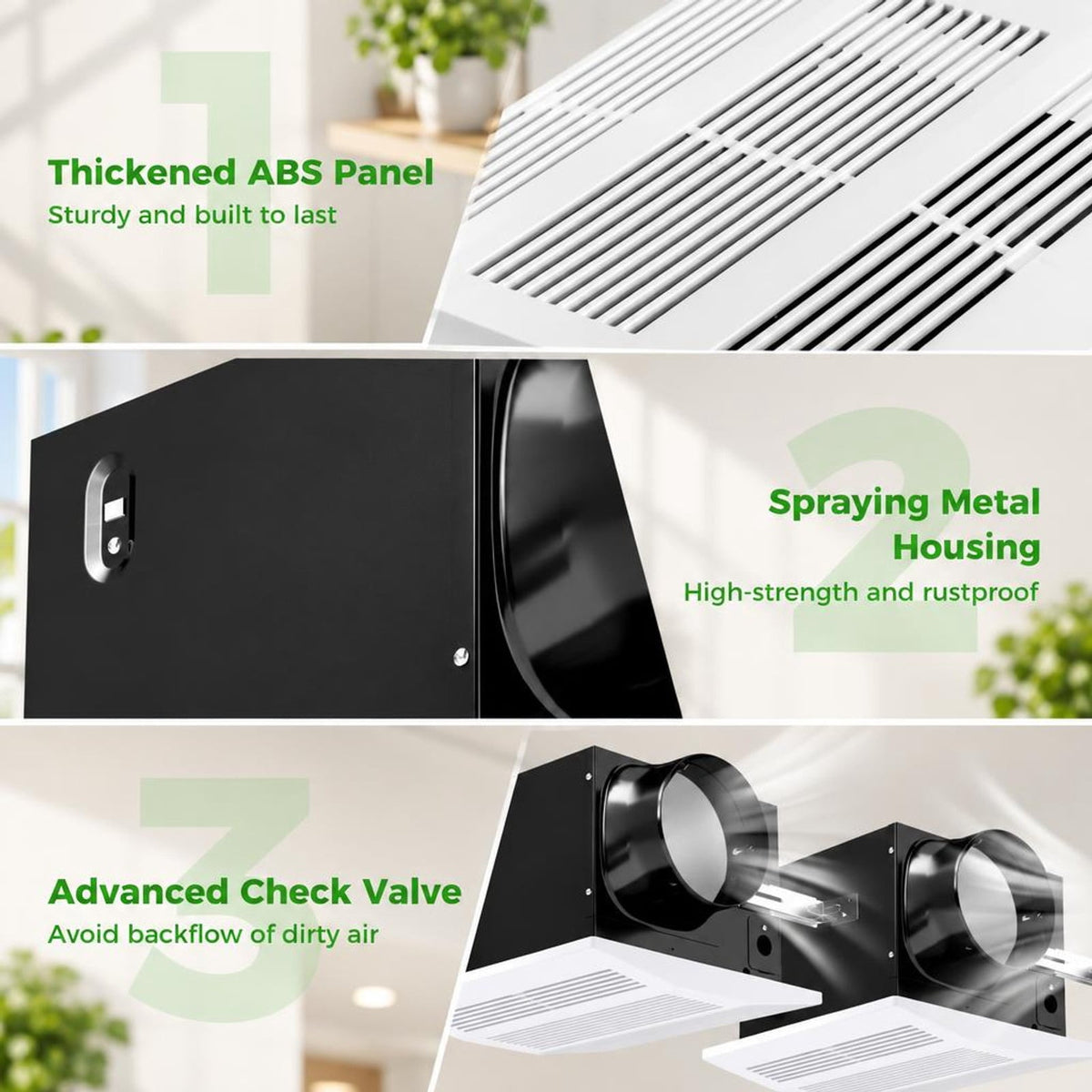 Airfind 200 CFM Bathroom Exhaust Fan with Metal Housing and 6 Inches Duct for 200 Sq.Ft, 14.3 x 12.7 x 9Fan Housing Footprint