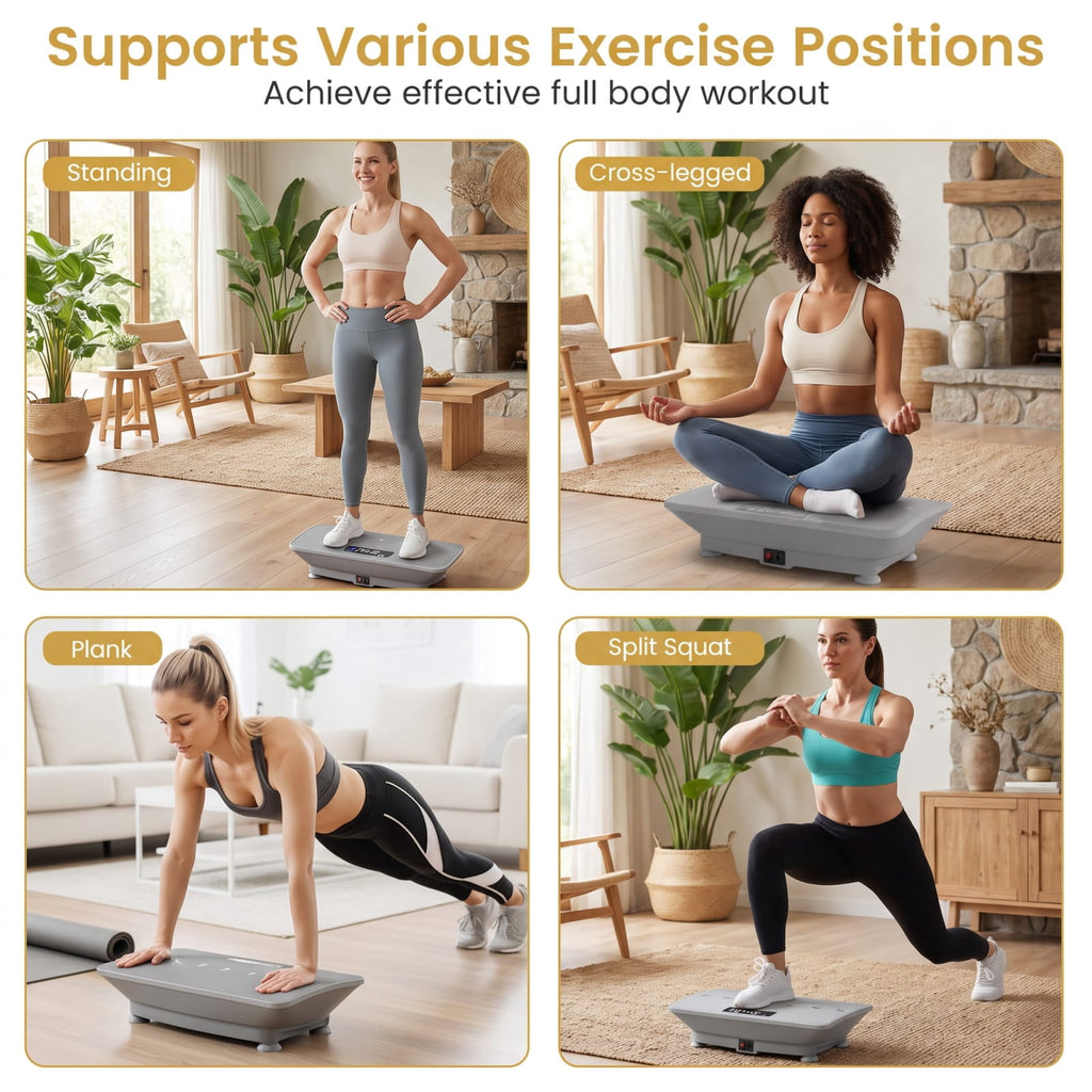 Airfind Vibration Plate Exercise Machine with Gravity Sensor and 10 Speed Levels for Whole Body Home Workout and Weight Loss, Gray