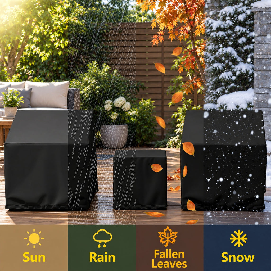 Airfind Patio Furniture Covers Waterproof Outdoor Conversation Covers for 3 Pieces Bistro Set, Polyester PU Frame, 32 x 30 x 24.5 Footprint