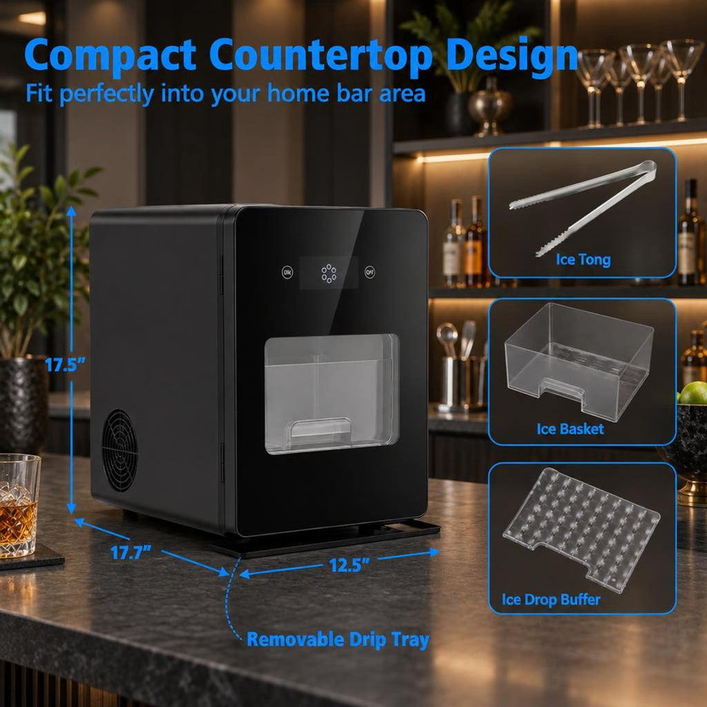 Airfind 2 Inch Countertop Ice Ball Maker with 4 Ice Balls Made in 38 Minutes, Stainless Steel ABS Frame, 12.5 x 17.7 x 17.5 Length of Footprint