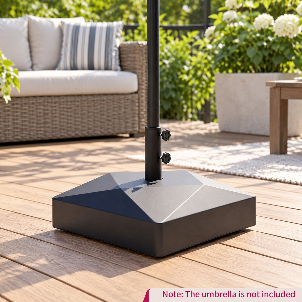 Airfind 154lbs Mobile Fillable Patio Umbrella Base with 4 Wheels, HDPE Metal Frame, 21.5 x 21.5 x 15 Base Footprint, Black