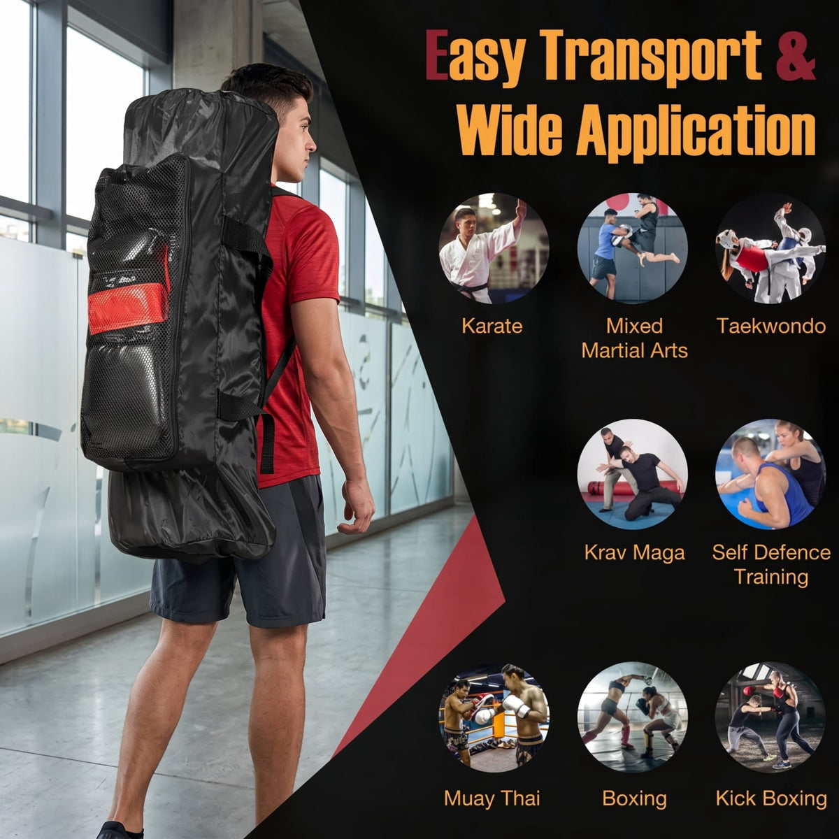 Airfind 11 Pound Kids Hanging Punching Bag Set with Hand Wraps and Padded Gloves for Karate Taekwondo Practice and Home Boxing Training, Black