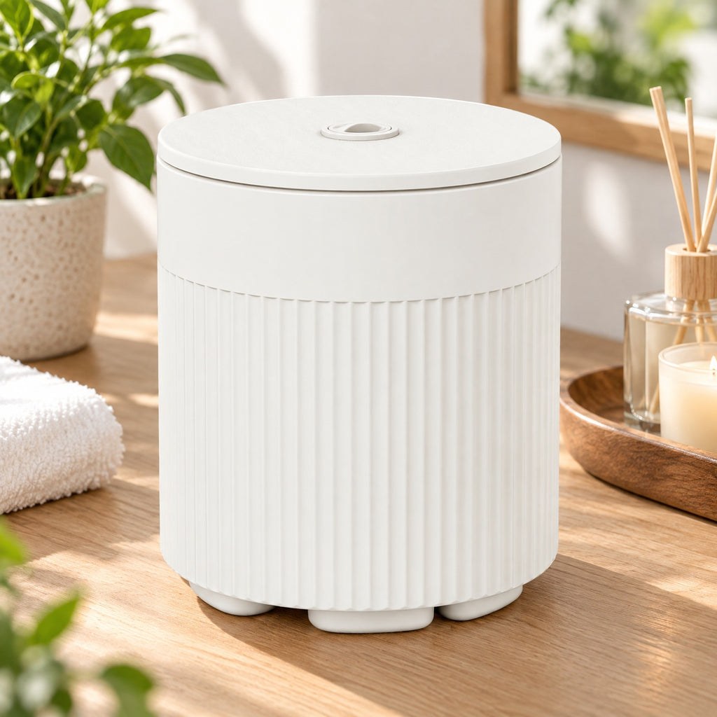 Airfind 3-in-1 Outdoor HDPE Umbrella Base, Cooler and Side Table with Water Bag and 2 Umbrella Hole for Patio, 15 x 15 x 17, White