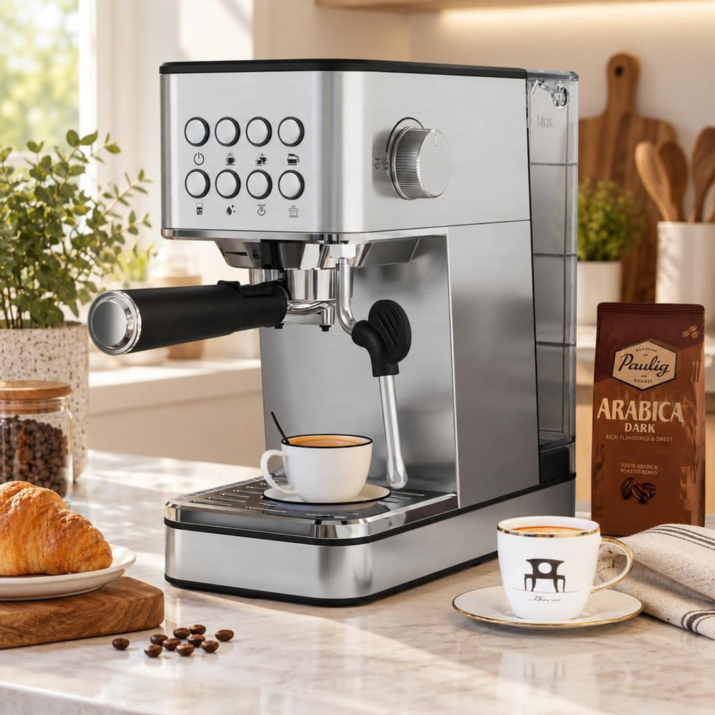 Airfind Espresso Machine 20 Bar Compact Stainless Steel Coffee Maker with Milk Frother, PP ABS Stainless Steel for Convenient Everyday Use, Silver