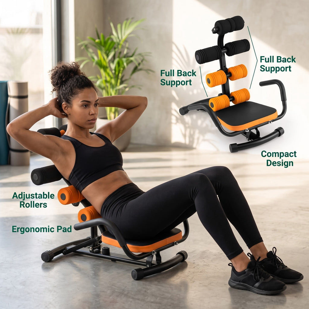 Airfind Abdominal Trainer Core Crunch Exercise Bench Machine, Adjustable Height Ab Twister Workout Equipment for Home Gym, Orange