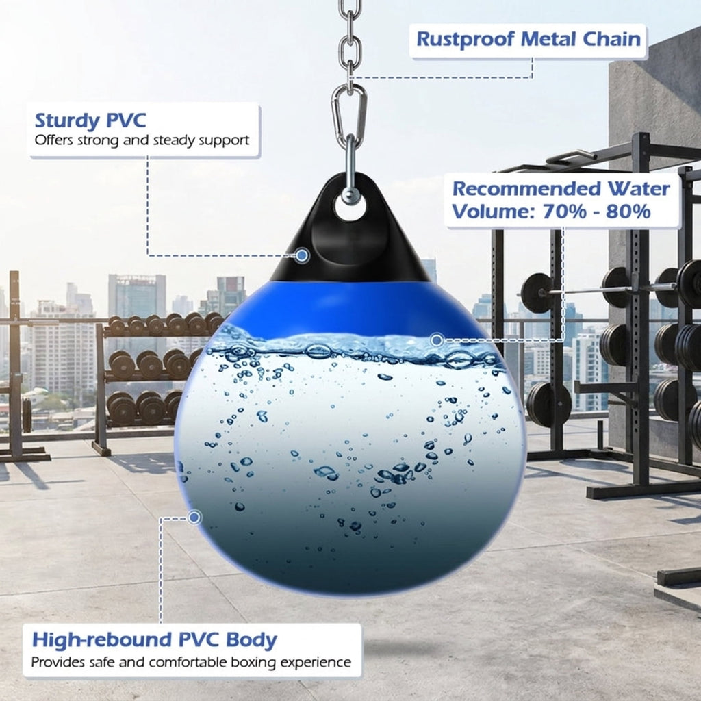 Airfind Freestanding Punching Bag for Adults with Strong Suction Base and Adjustable Height 47 to 63 Inch and Spring Stand and Boxing Gloves for Home Training, Blue