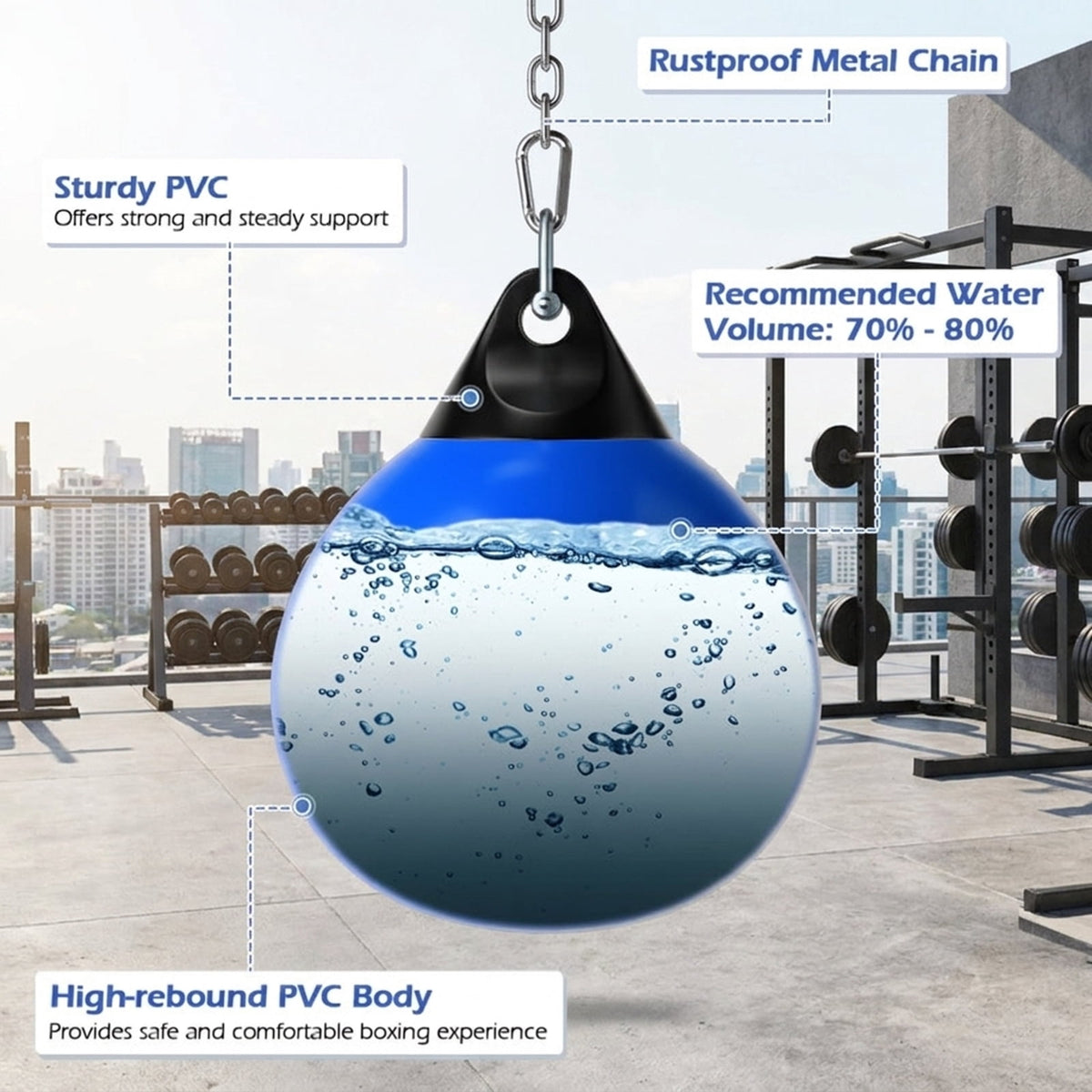 Airfind Freestanding Punching Bag for Adults with Strong Suction Base and Adjustable Height 47 to 63 Inch and Spring Stand and Boxing Gloves for Home Training, Blue