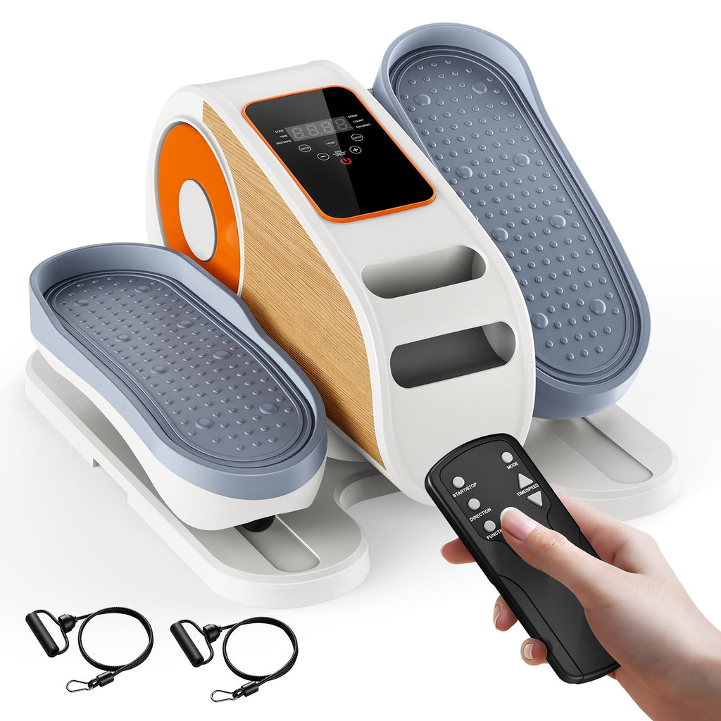 Airfind Seated Under Desk Elliptical Machine Compact Pedal Exerciser Quiet Mini Leg Exerciser for Home Office Workout and Seniors 15 Resistance Levels Gray