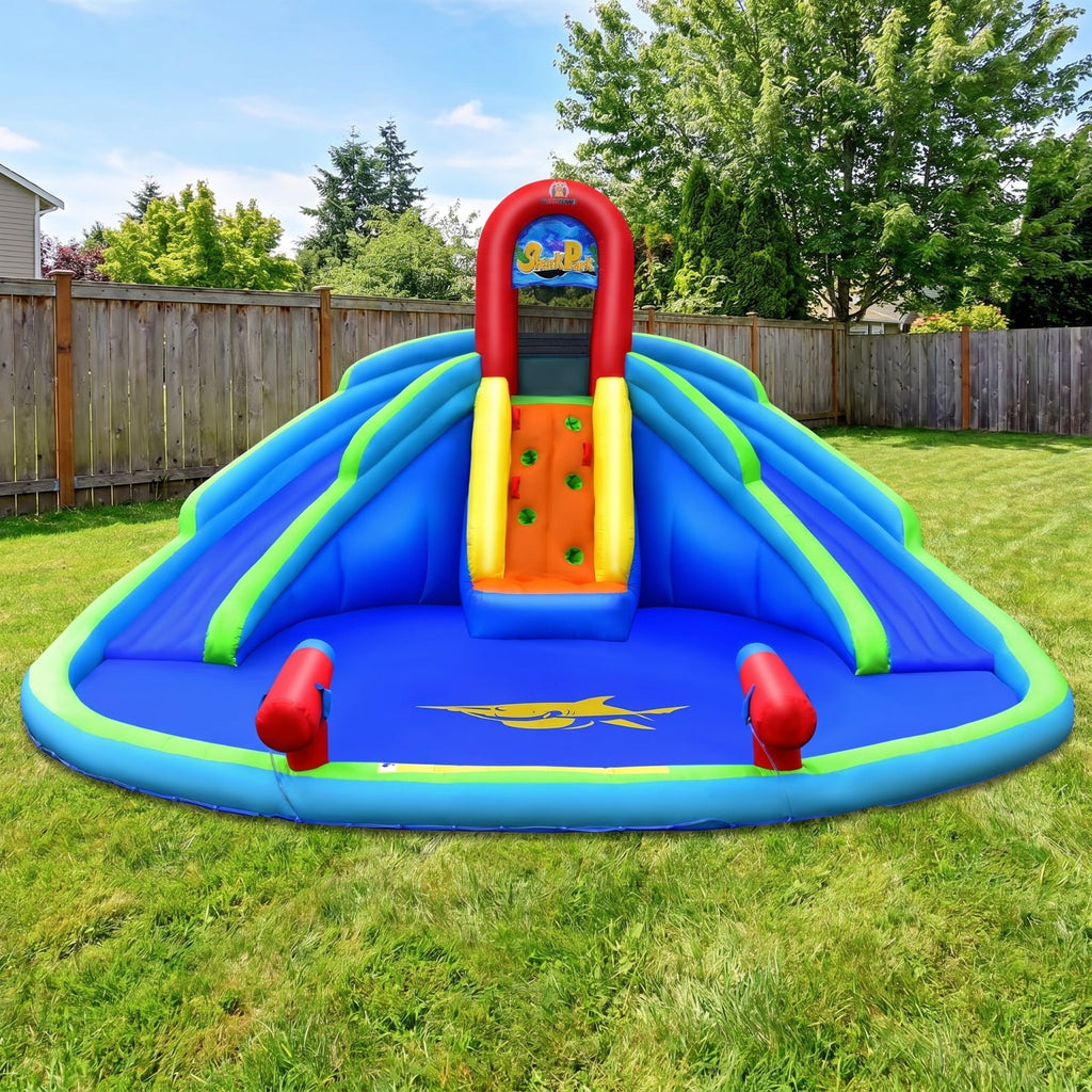 Airfind Inflatable Water Slide Bounce House with Upgraded Handrails, Dual Slides, Water Cannons, Climbing Wall, 216x212x116in for Kids 3-10