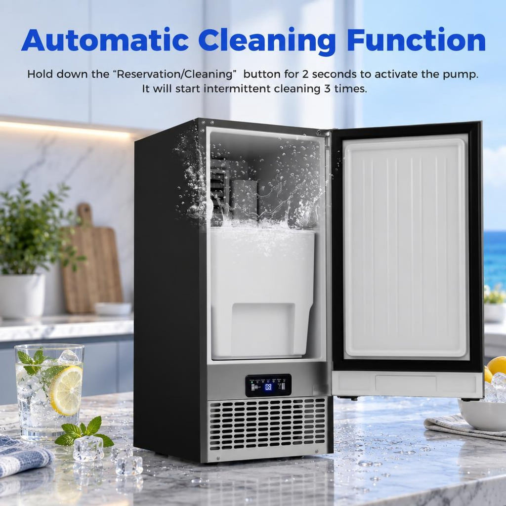 Airfind Commercial Ice Maker 110 lbs/24H Undercounter Ice Machine with 25 lbs Storage Capacity, Stainless Steel Galvanized Steel Frame, Silver