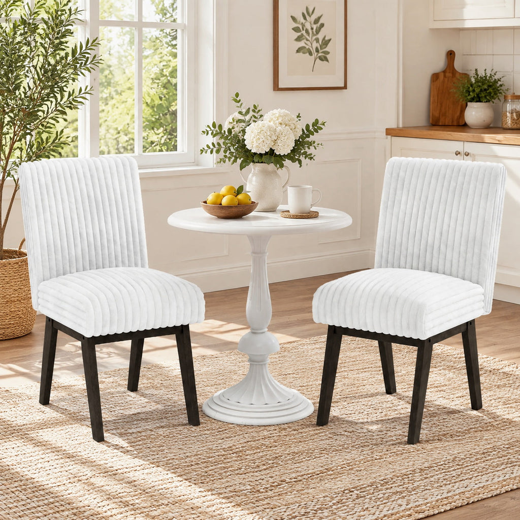 Airfind Dining Chairs Set of 2 Fabric Upholstered Kitchen Chairs with Padded Seatand Rubber Wood Legs-Gray and White, 400 lbs Capacity, Gray