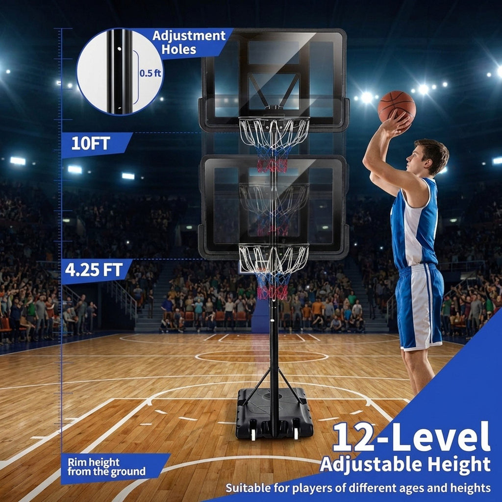 Airfind Portable Basketball Hoop Adjustable Height with Wheels