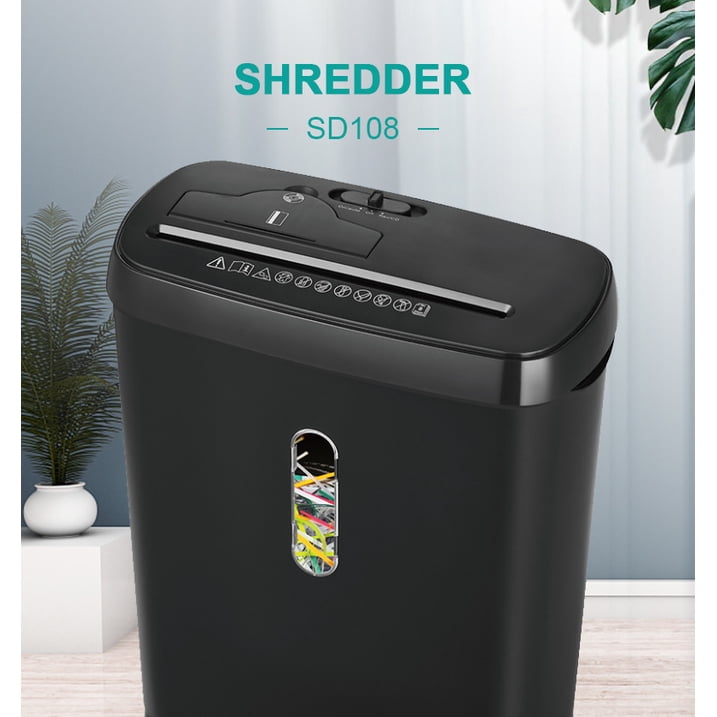 Airfind 9 Sheet Paper Shredder for Home Office, P-2 Strip Cut Shredder , Shreds CDs and Cards, Auto Start, Reverse Function and Overheat Protection, Compact Desk Side Shredder