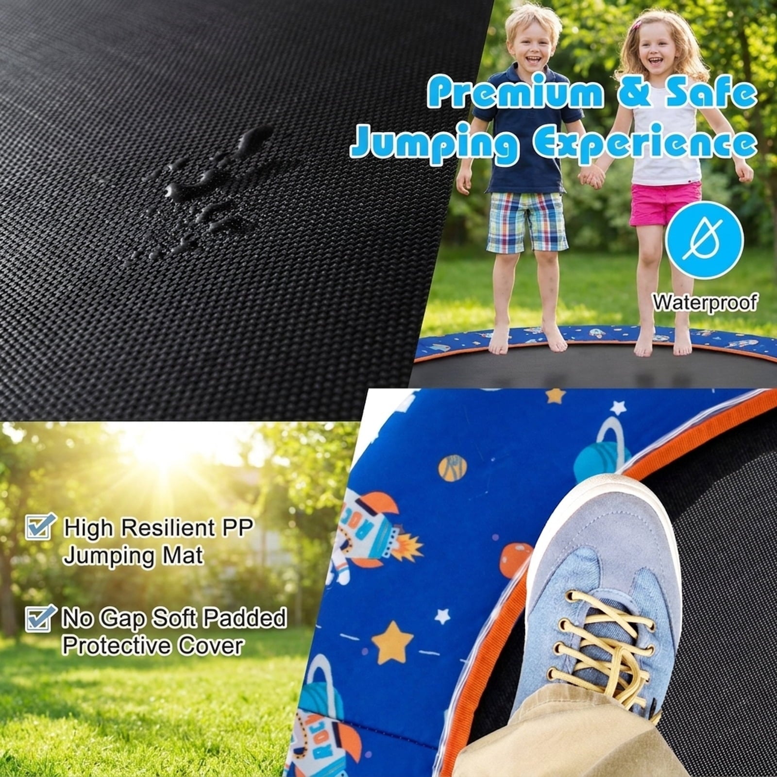 Airfind 36 Inch Mini Trampoline for Kids with LED Lights, Bluetooth