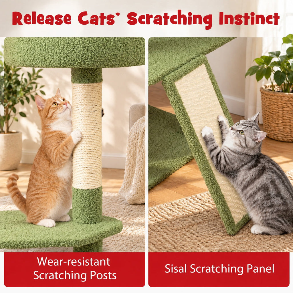 Airfind 61 Inches Cute Christmas Cat Tree with Sisal Scratching Posts and 2 Condos, 22 lbsNet Weight 42.5 lbsBox Qty1(May vary by batch) Capacity