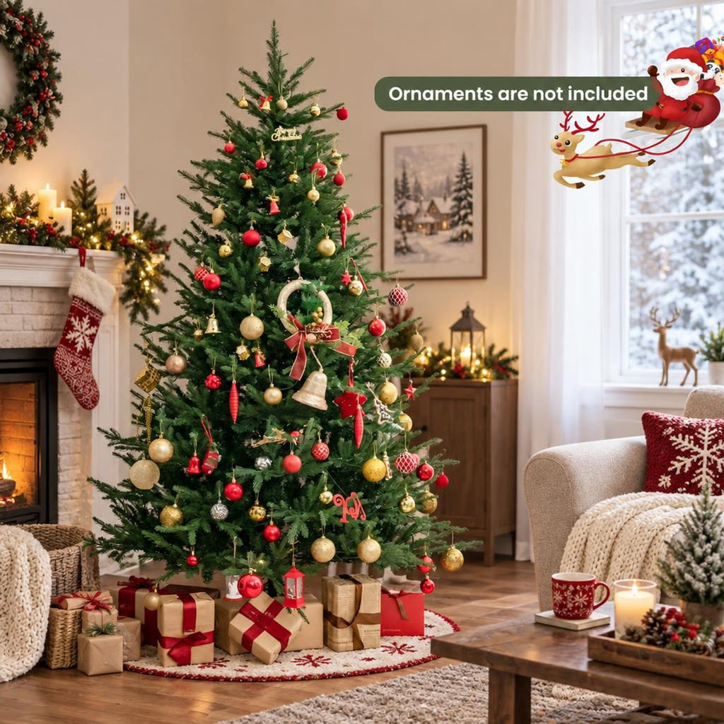 Airfind Pre-lit Christmas Tree with 280 Warm White LED Lights and 8 Lighting Modes-7 ft, White, the 3-section design easy to install and store