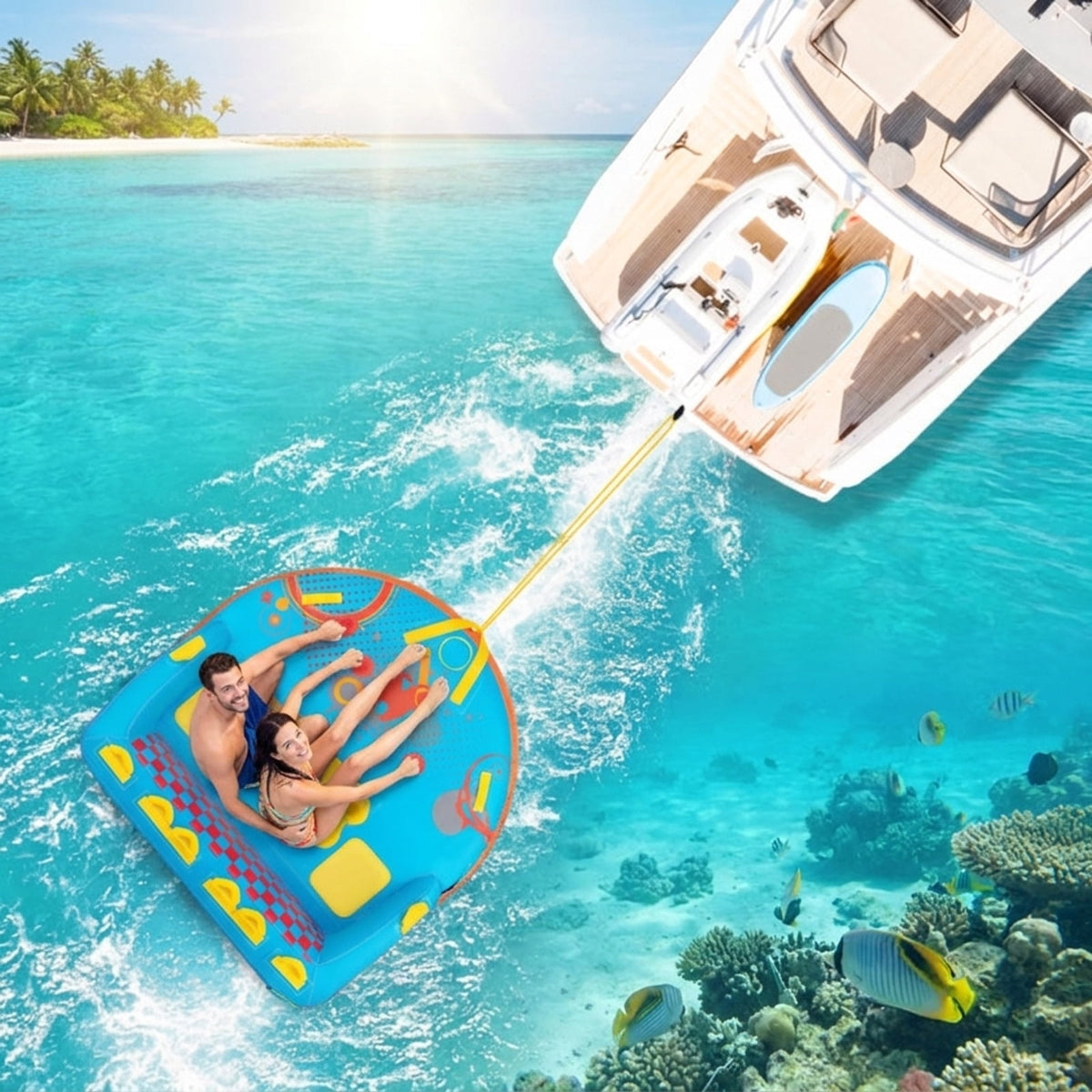 Airfind Oversized Inflatable Pool Float for Adults with Ultra-Soft Flocked Surface and Dual Air Chambers plus Patch Kit and Storage Bag for Lake and Swimming Pool Lounging