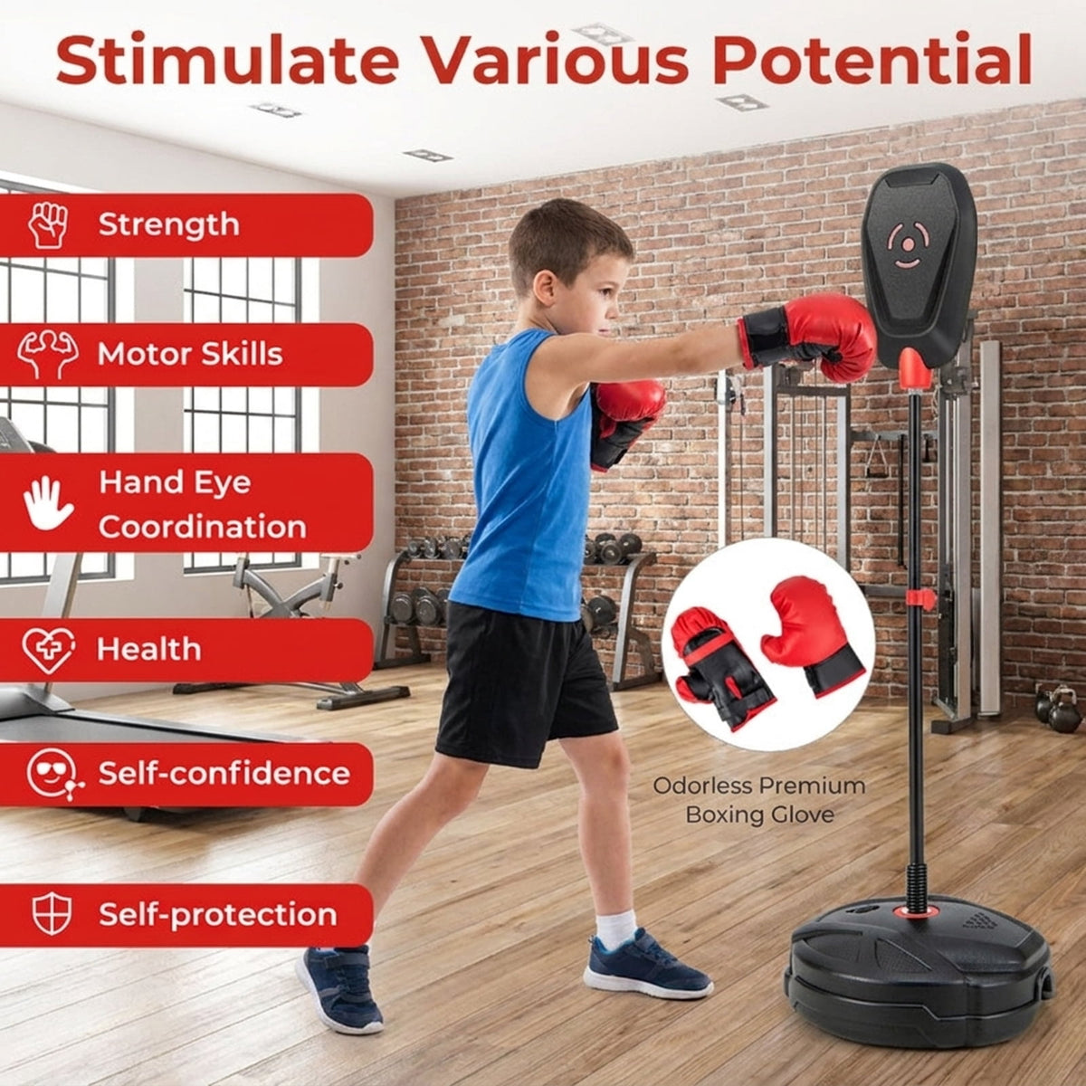 Airfind Heavy Duty Freestanding Punching Bag with Reinforced Canvas and Pre-Filled Sand Base and 12oz Boxing Gloves and Quick Assembly for Adults Home Training, Black