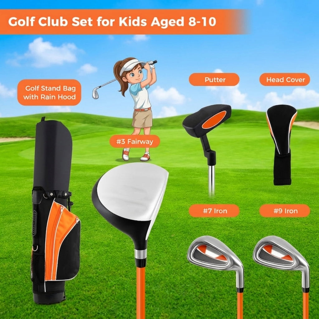 Airfind Complete Golf Club Set with 9 Pieces and Graphite Shafts plus TPR Grips and 3 Headcovers with Expanded Sweet Spot Irons, Yellow