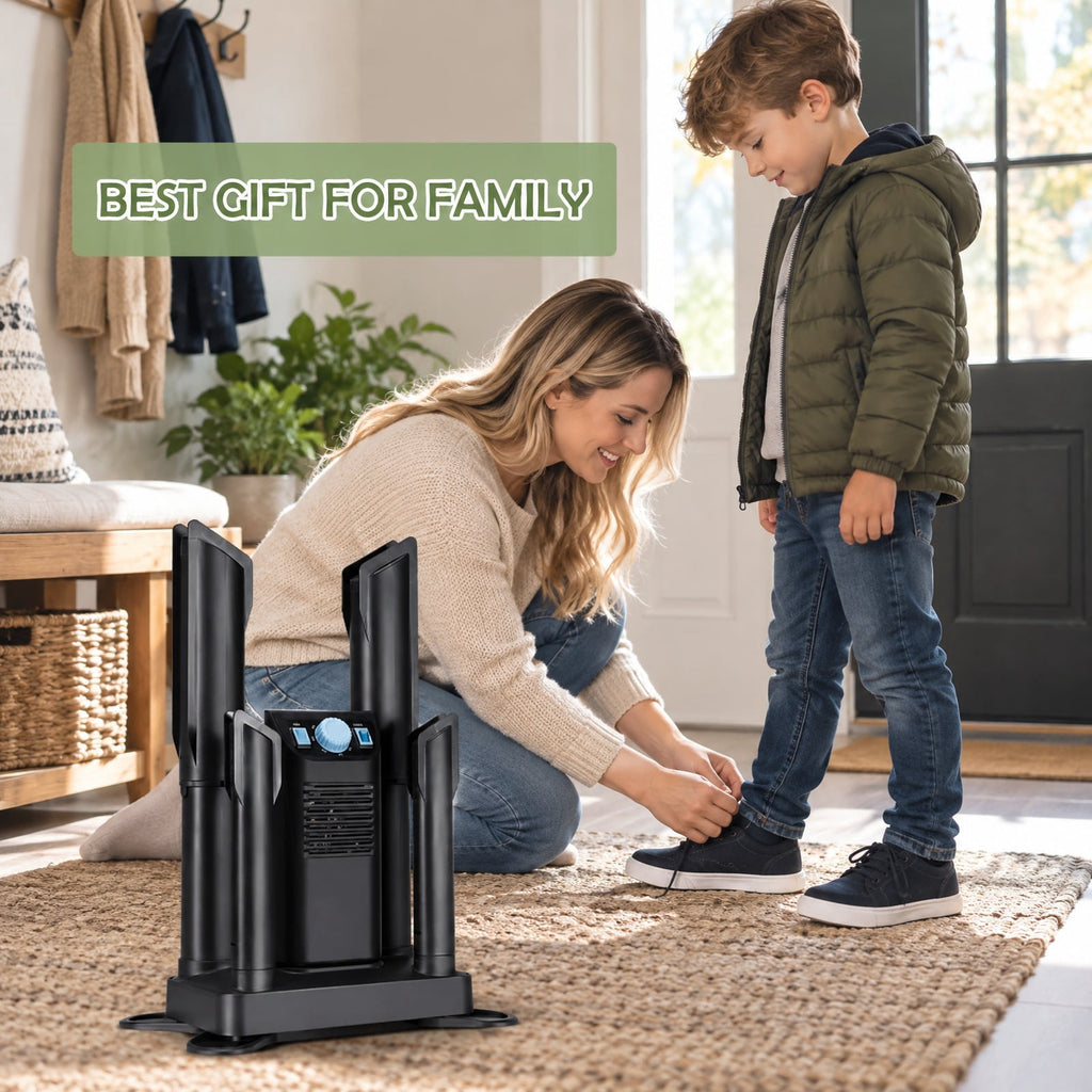 Airfind Electric Shoe Boot Dryer 4 Shoes with 180 Mins Timer Ozone Disinfection, PP fiberglass ABS Frame, Black