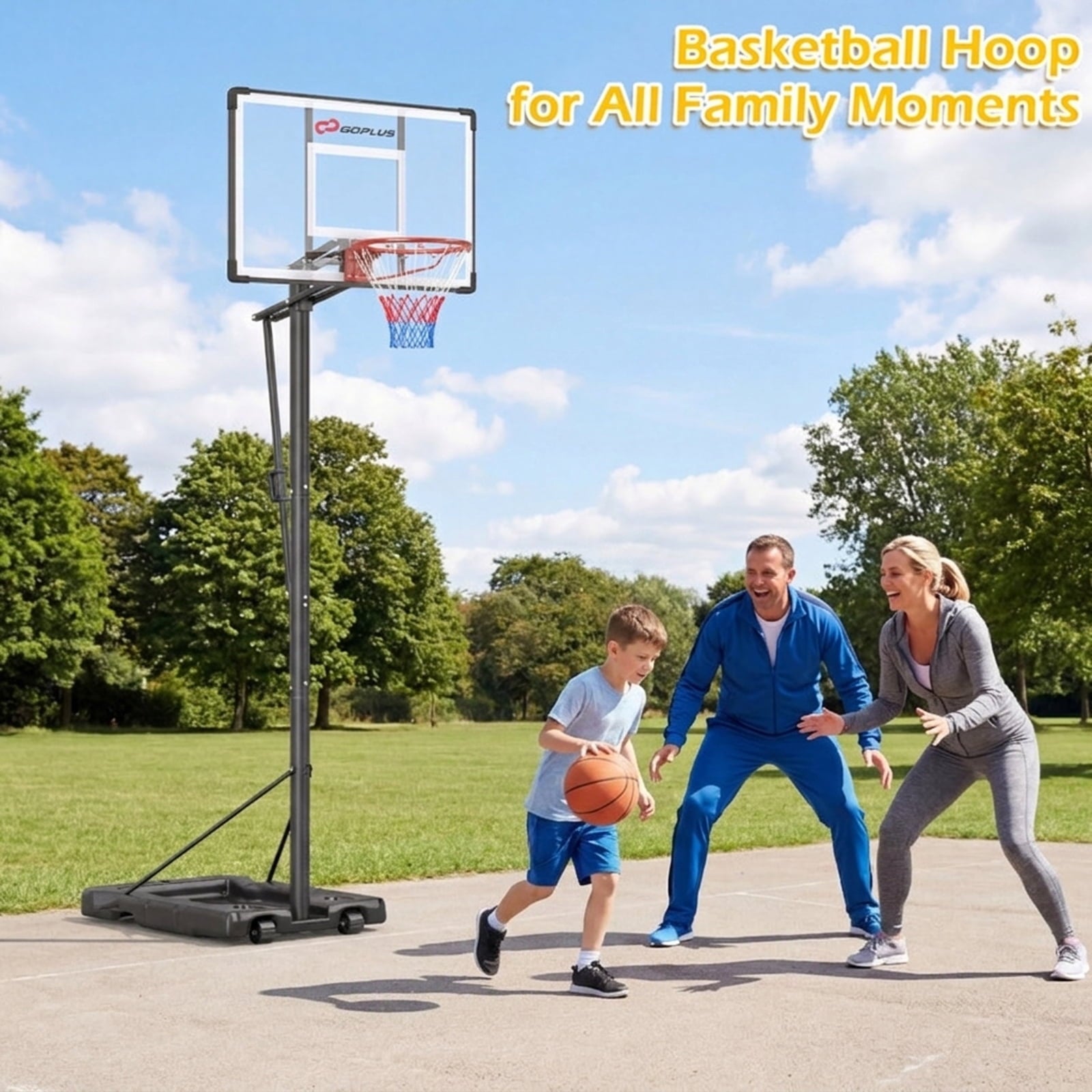 Airfind Portable Basketball Goal (10 ft Range) Stabilizing Base, Black
