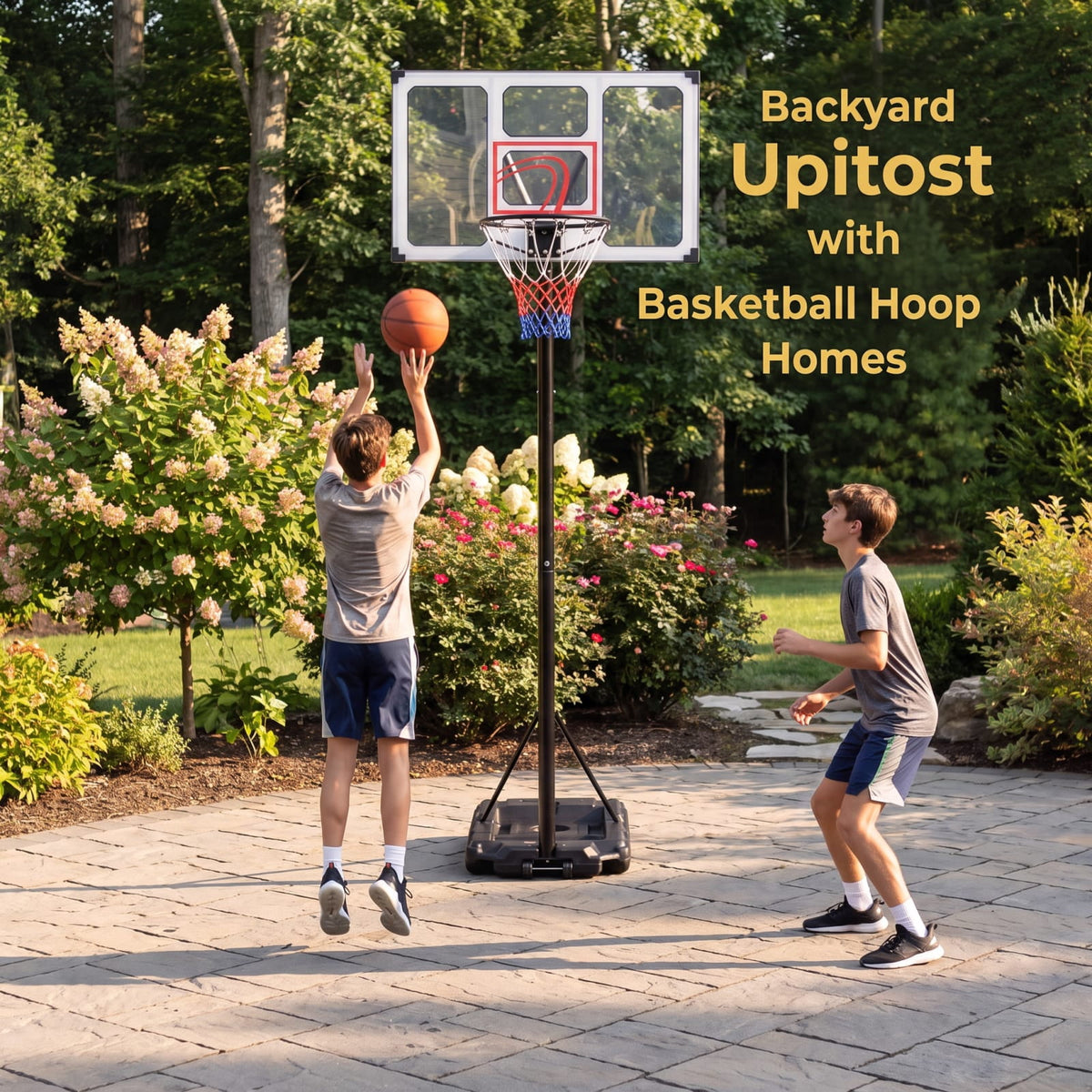Airfind Portable Basketball Hoop with 4.1 to 10 Foot Adjustable Height Shatterproof PC Backboard and Heavy Duty Fillable Base for Adults, Black