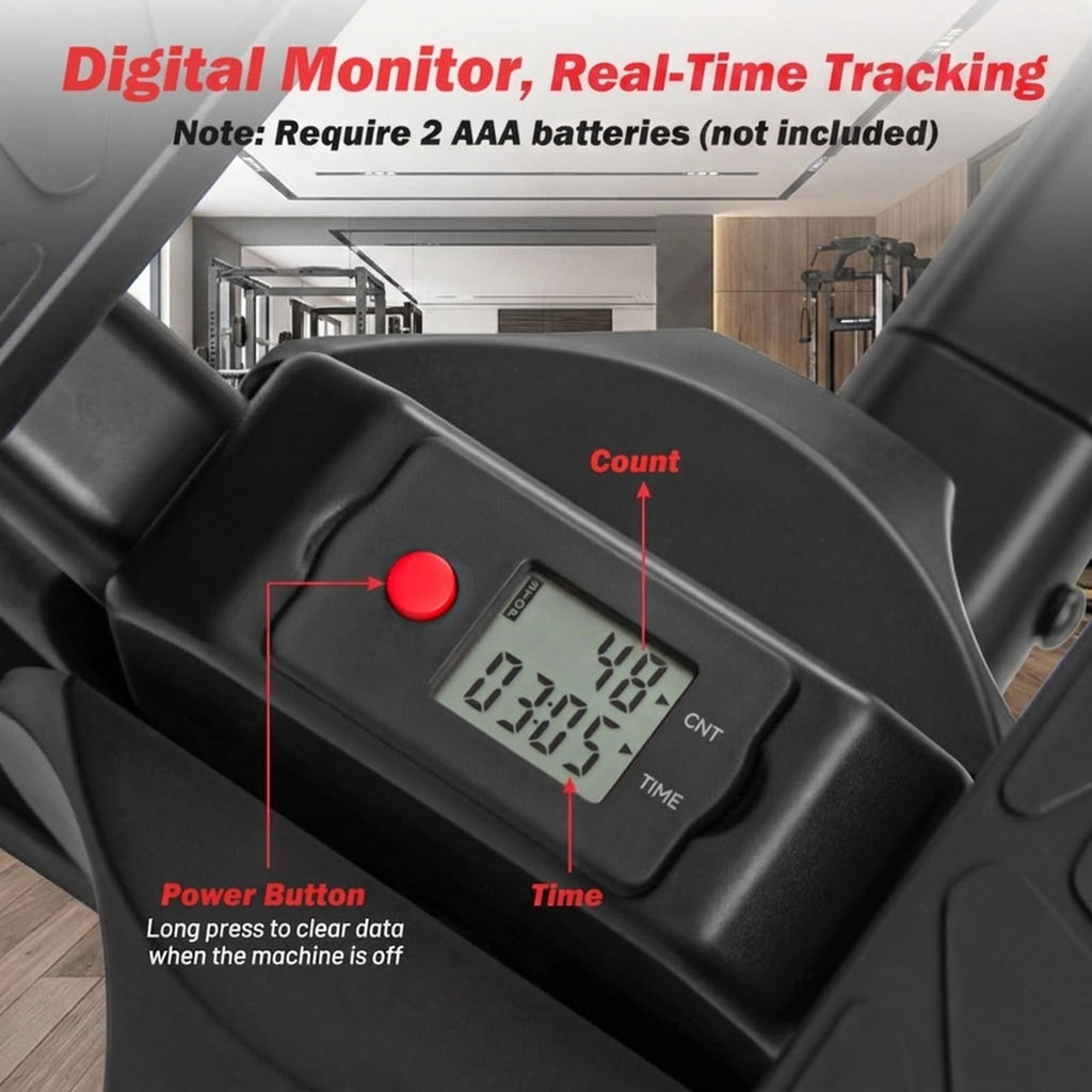 Airfind Twisting Stair Stepper Workout Machine with 5-Level Adjustable Handlebar and LCD Monitor for Home Cardio and Lower Body Fitness Training, 300 lb Weight Capacity, Black