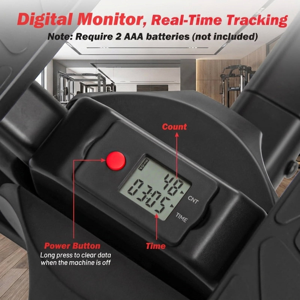 Airfind Twisting Stair Stepper Workout Machine with 5-Level Adjustable Handlebar and LCD Monitor for Home Cardio and Lower Body Fitness Training, 300 lb Weight Capacity, Black