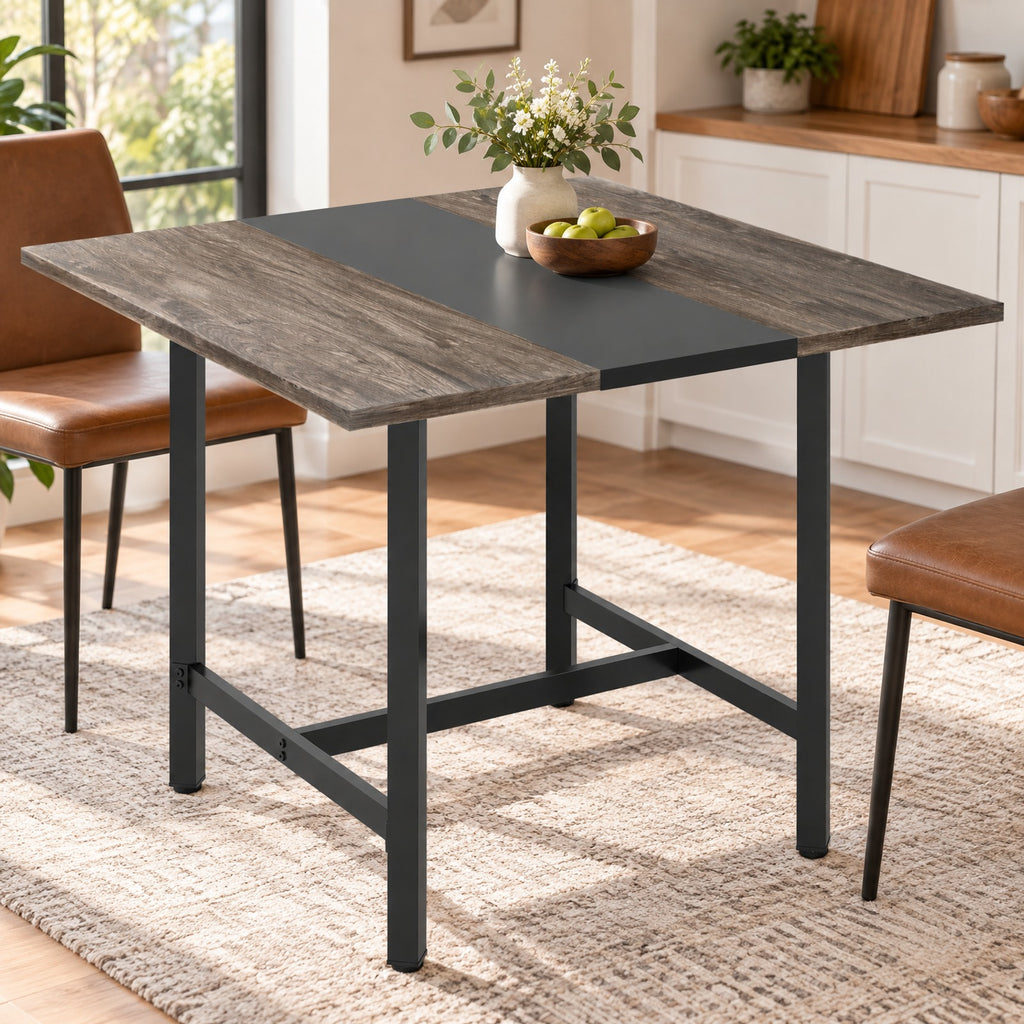Airfind 39.5 Inches Square Conference Table Meeting Room Table with Thickened Tabletop, 200 lbs Capacity, Engineered Wood Metal Frame, Brown