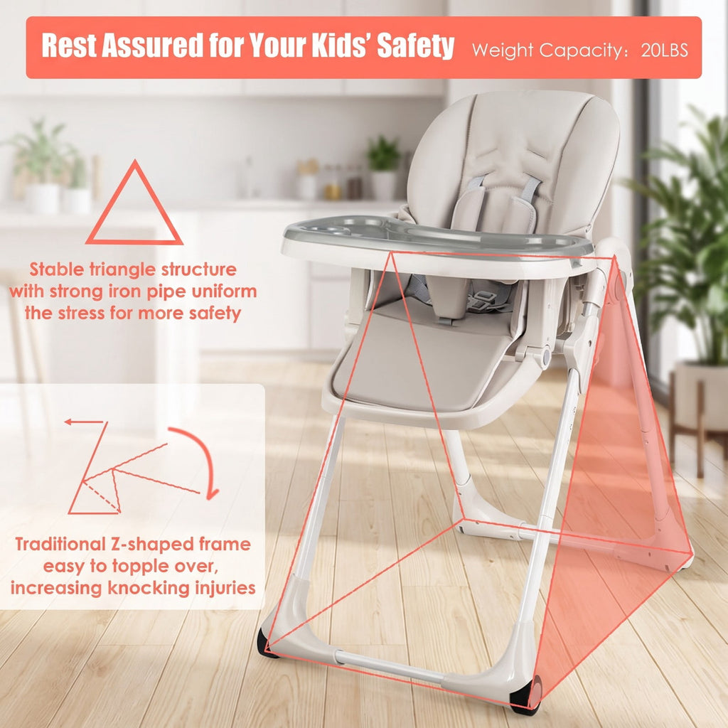 Airfind 3-in-1 Convertible Baby High Chair for Toddlers, 33 lbs Capacity, Metal PP PU, for 6-36