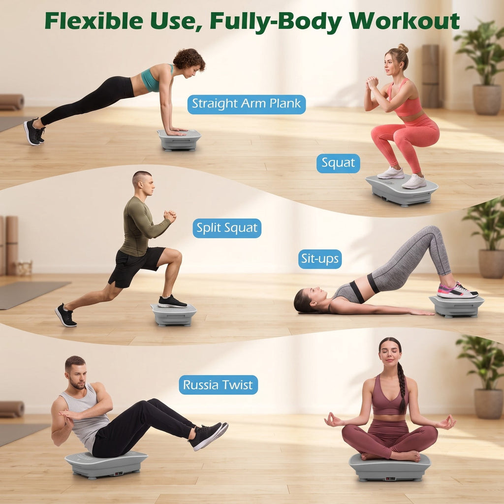 Airfind Vibration Plate Exercise Machine for Weight Loss and Lymphatic Drainage, 10 Speed Whole Body Vibration Platform with Remote Control and LED Display, Gray