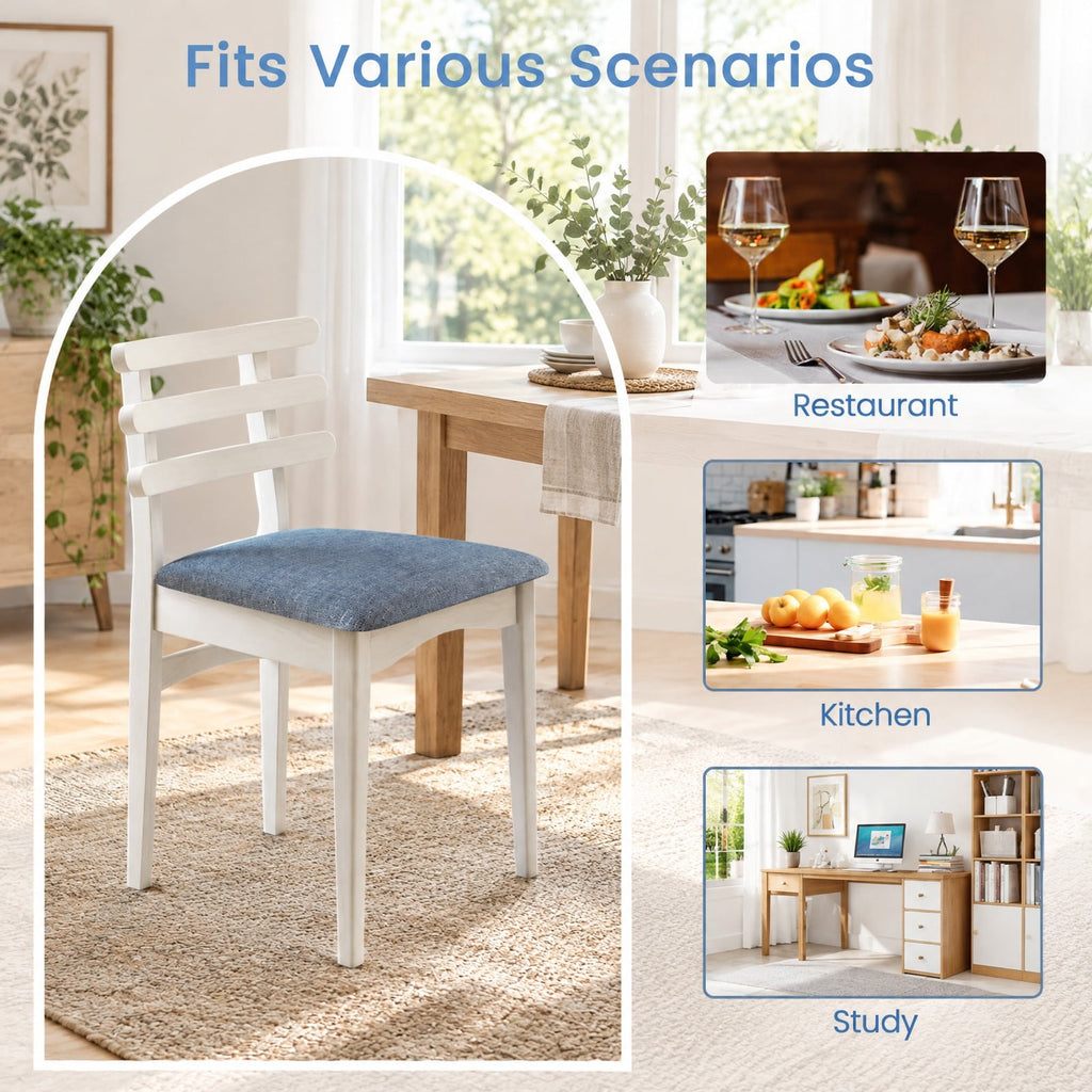 Airfind Fabric Kitchen Side Chairs with Rubber Wood Frame and Padded Seat, Chair 350 lbs Capacity, Rubber Wood Sponge Polyester Fabric Frame