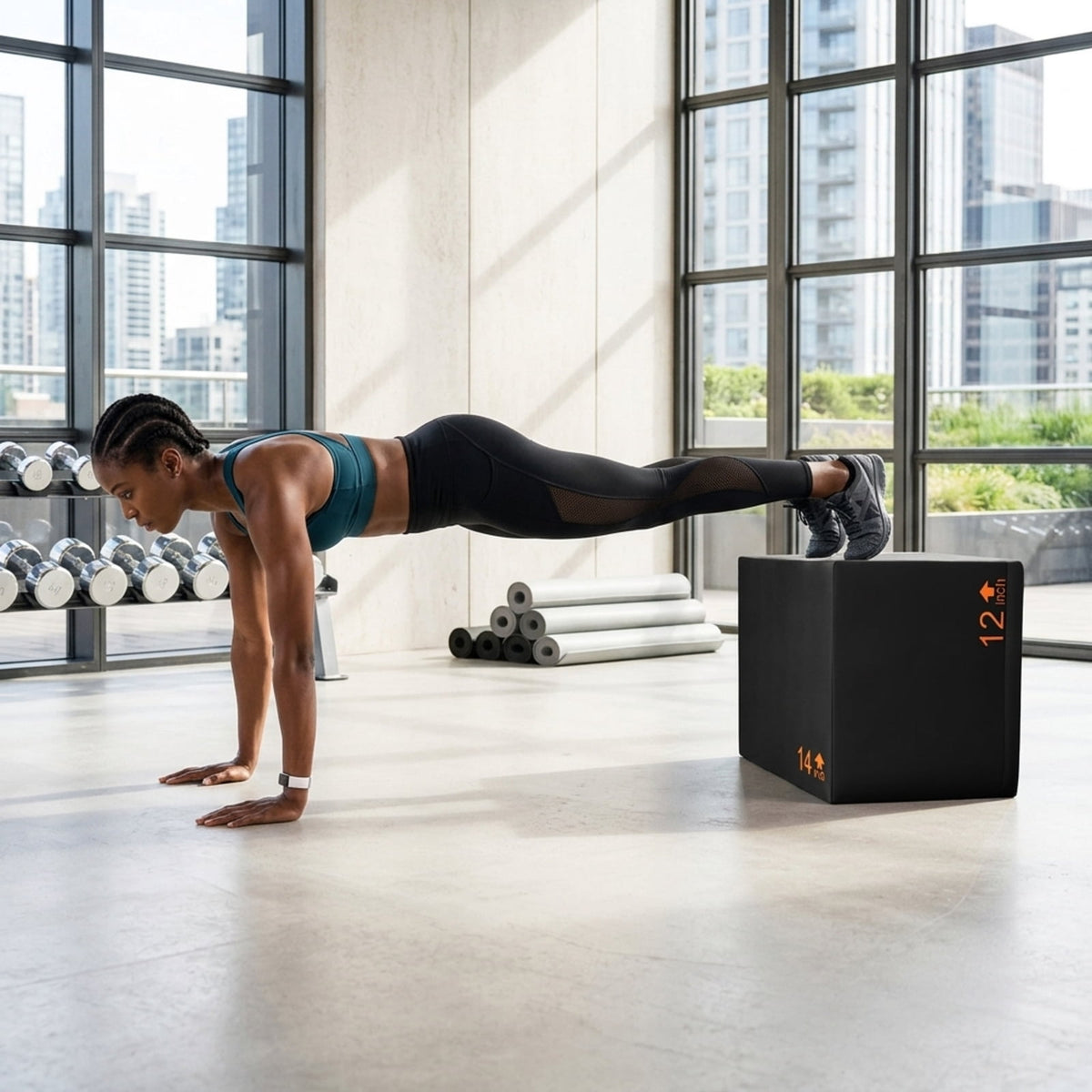 Airfind 3 in 1 Foam Plyometric Box with 3 Adjustable Heights and Non Slip PU Cover for Home Gym Jump Training and Plyo Box Workouts, Black
