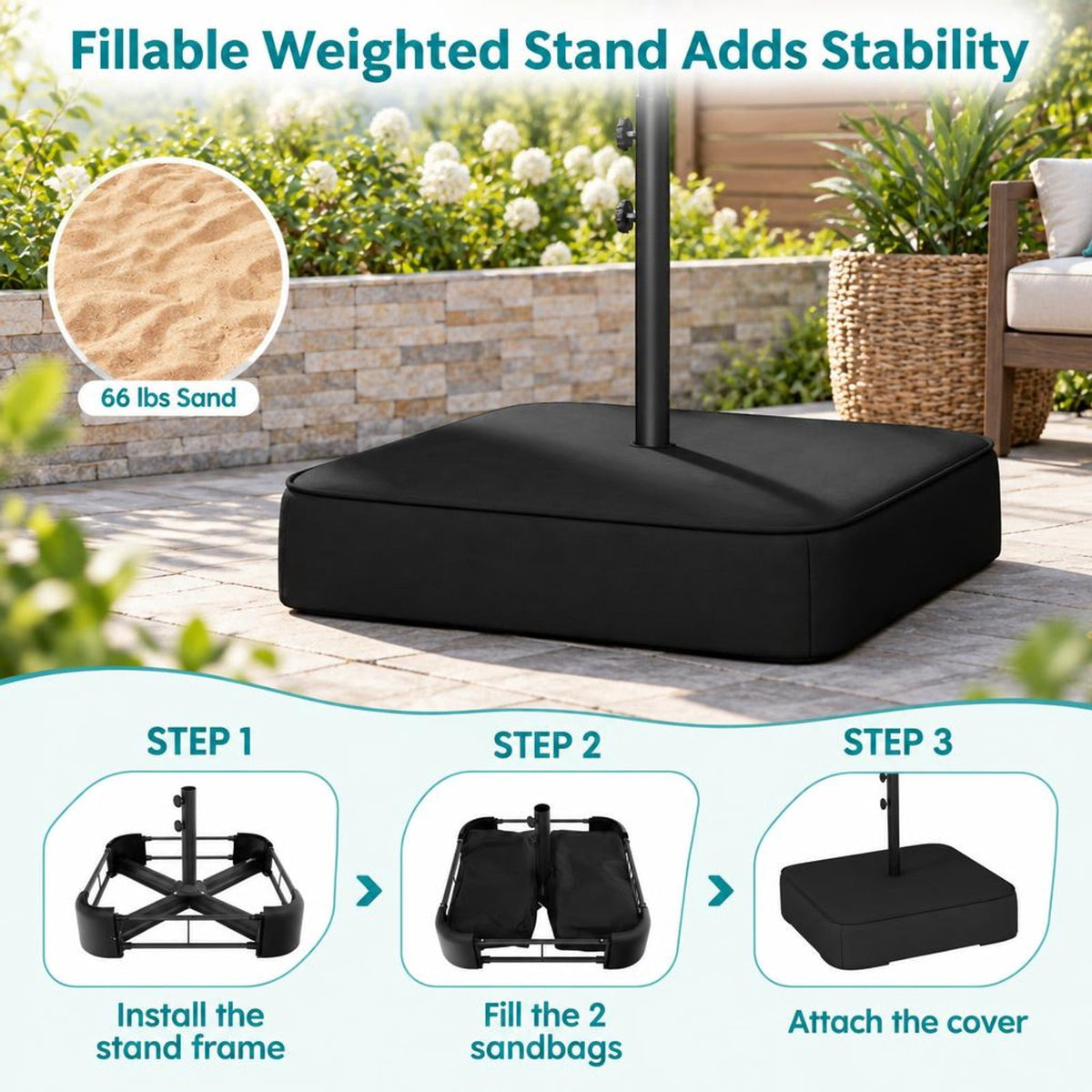 Airfind 13 Feet Double-Sided Patio Twin Table Umbrella with Crank Handle, Metal 180g Yarn Dyed Fabric PA Coating Frame