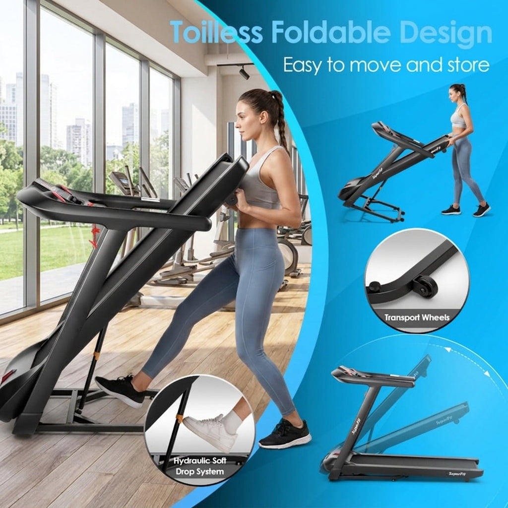 Airfind 4.75HP Folding Cardio Treadmill, Black
