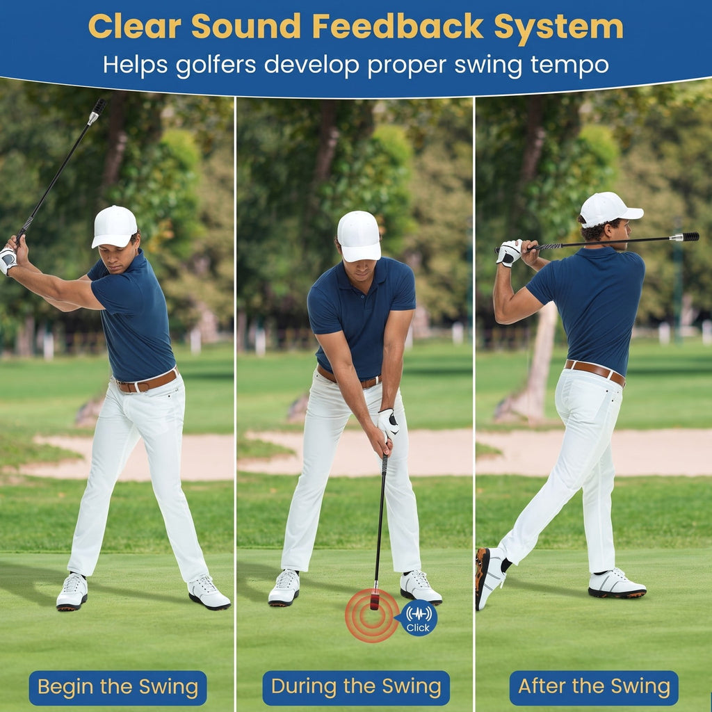 Airfind Golf Swing Trainer Click Stick Swing Training Aid for Speed, Tempo, Flexibility and Balance, Weighted Fiberglass Practice Stick for Men and Women, Black
