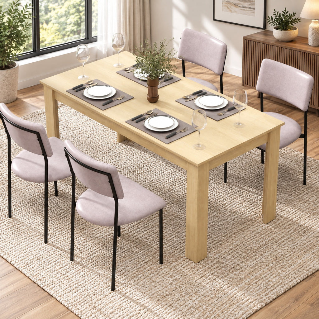 Airfind 63 Inch Rectangular Modern Dining Kitchen Table, 200 lbs Capacity, Engineered wood Frame, 63 x 31.5 x 30 Footprint, Natural