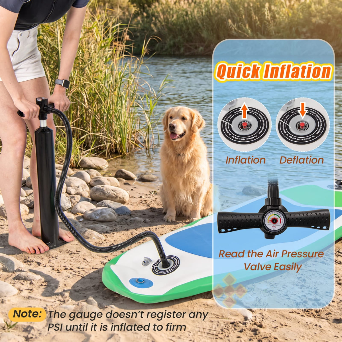 Airfind 11 Feet Premium Inflatable Stand Up Paddle Board with Adjustable Paddle Pump Backpack and Repair Kit for Adults, Multicolor