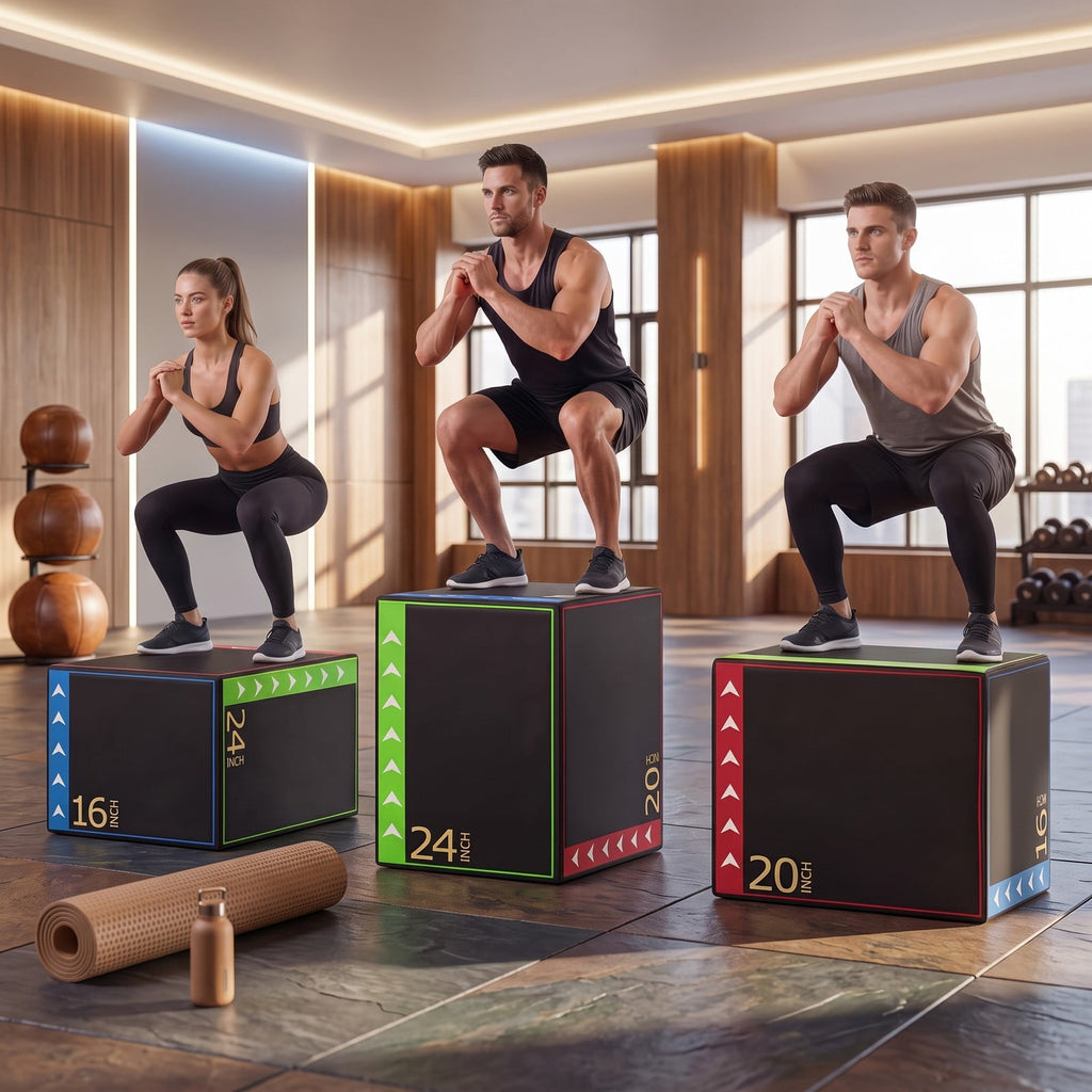 Airfind 3 in 1 Plyometric Box 16 x 20 x 24 Inch Soft Foam Plyo Jump Box for Home Gym Box Jumps and HIIT Training, Multicolor